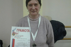 Самошкина Нина Николаевна заняла второе место в окружных соревнованиях по шашкам